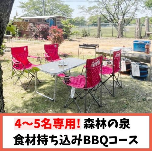 【森林の泉】食材持ち込み手ぶらBBQコース(4～5名専用)/